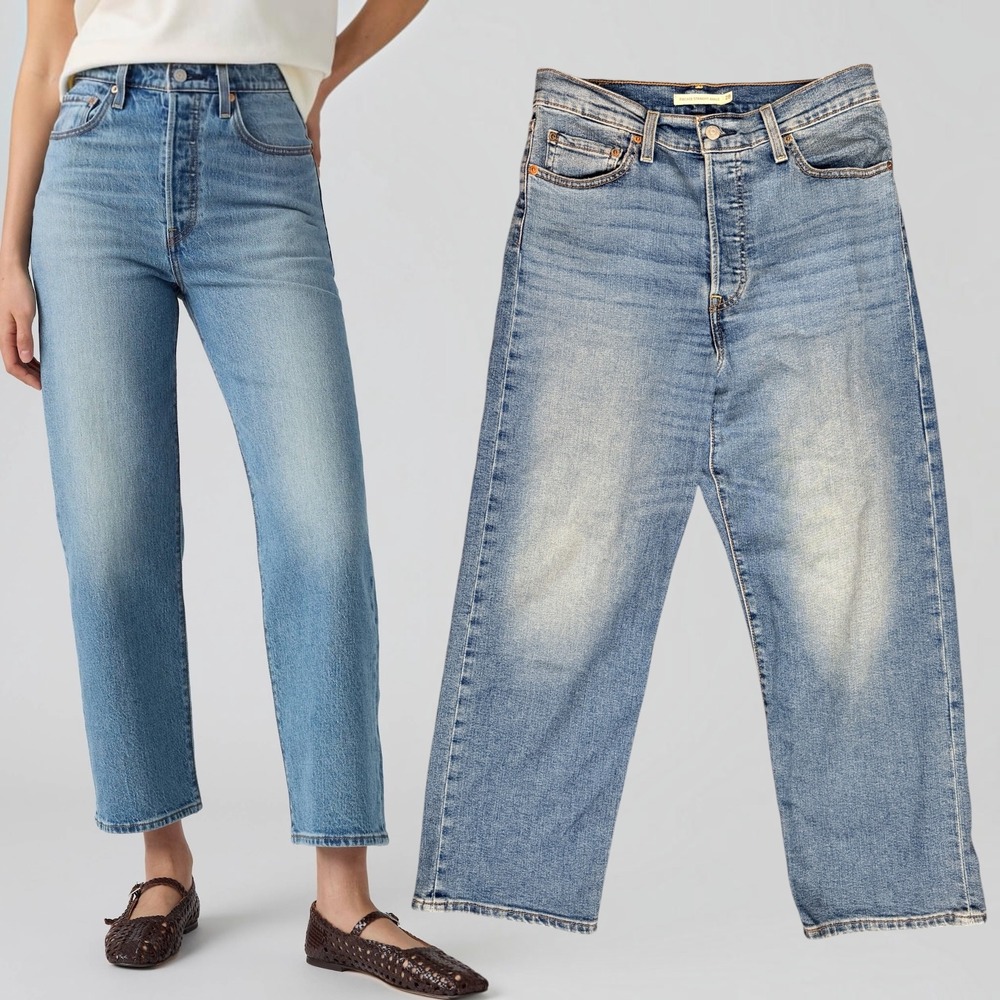 Levi's Jeans Ribcage Straight Ankle Medium Wash Blue 28